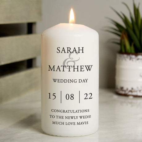 Personalised Couples Candle with Custom Messages: 1 - Candles By Gift Moments