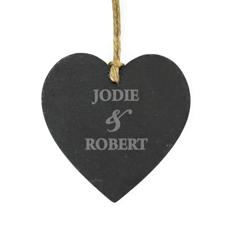 Personalised Couples Slate Heart Decoration: 2 - Decorations By Gift Moments