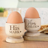 Personalised Couples Wooden Egg Cups Set: 2 - Egg Cups By Gift Moments