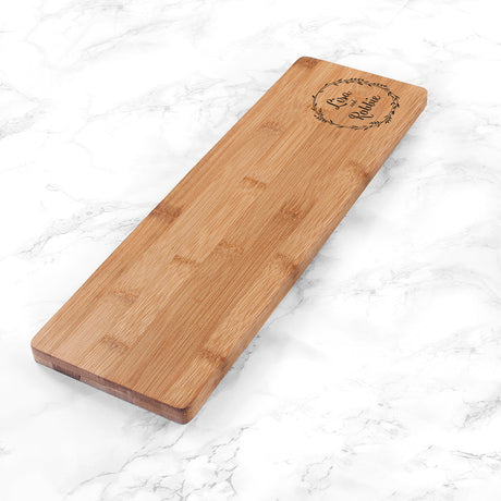 Personalised Couple’s Wreath Bamboo Serving Board: 4 - Chopping Boards By Gift Moments