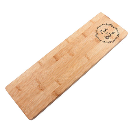 Personalised Couple’s Wreath Bamboo Serving Board: 5 - Chopping Boards By Gift Moments