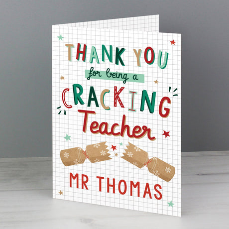 Personalised Cracking Teacher Christmas Card: 2 - Greeting Cards By Gift Moments