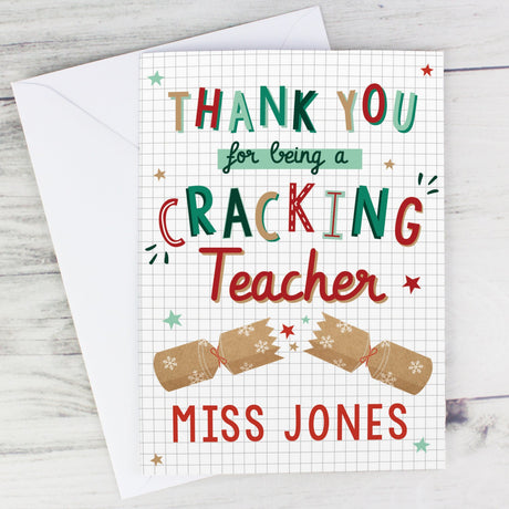 Personalised Cracking Teacher Christmas Card: 1 - Greeting Cards By Gift Moments