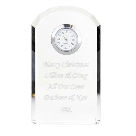 Personalised Engraved Crystal Clock: 6 - Clocks By Gift Moments