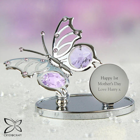 Personalised Silver Plated Butterfly Ornament: 2 - Ornaments By Crystocraft