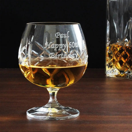 Personalised Cut Crystal Small Brandy Glass: 1 - Brandy Glasses By Gift Moments