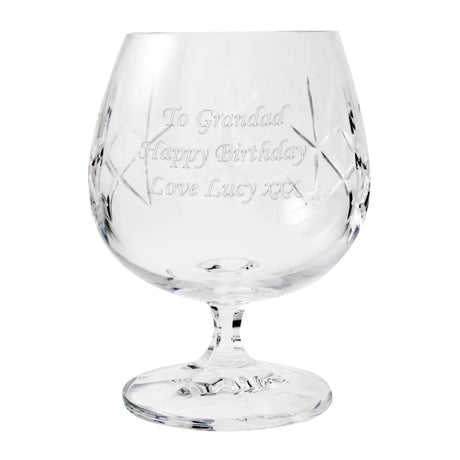 Personalised Cut Crystal Small Brandy Glass: 2 - Brandy Glasses By Gift Moments