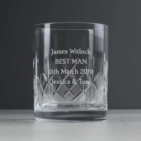 Engraved Cut Crystal Whisky Tumbler: 2 - Tumblers By Gift Moments