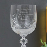 Personalised Cut Crystal Wine Glass: 6 - Wine Glasses By Gift Moments