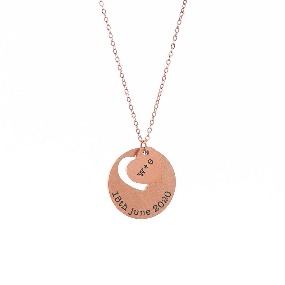 Personalised Cut-Out Heart and Disc Necklace: 5 - Necklaces By Gift Moments