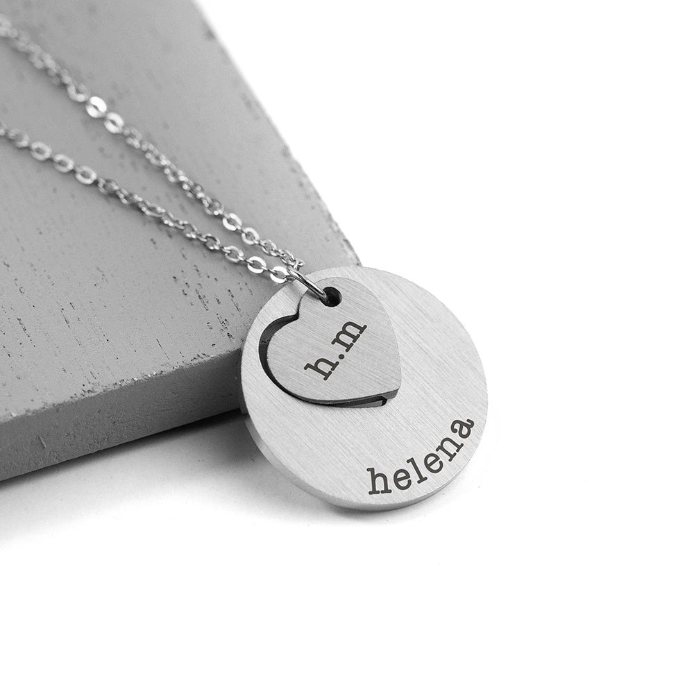 Personalised Cut-Out Heart and Disc Necklace: 4 - Necklaces By Gift Moments