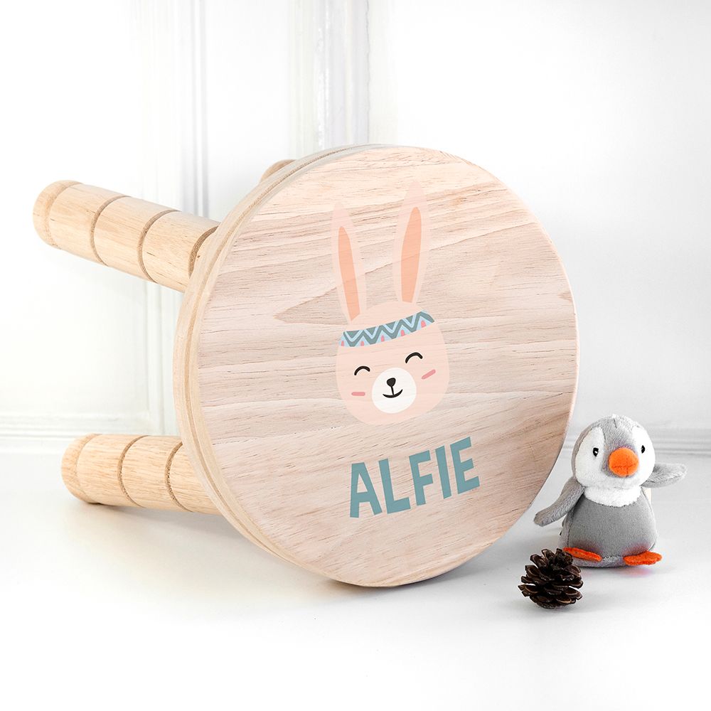 Personalised Cute Bunny Kids Stool Default Title - Wooden Stools at Gift Moments