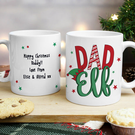 Personalised Dad Elf Mug: 2 - Mugs By Gift Moments