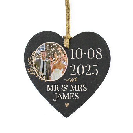 Personalised Slate Heart Photo Decoration: 5 - Decorations By Gift Moments