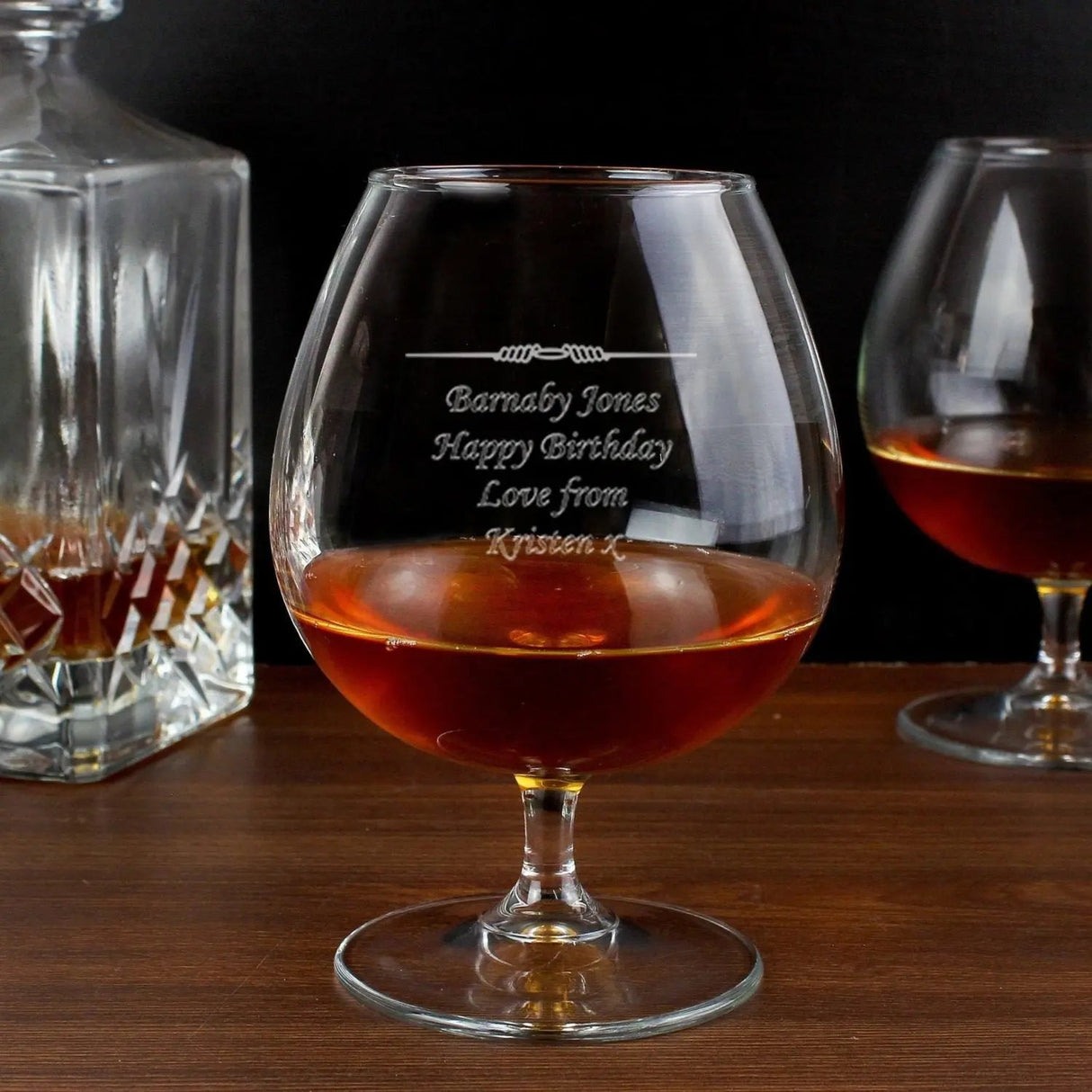 Personalised Brandy Glass Gift: 3 - Brandy Glasses By Gift Moments