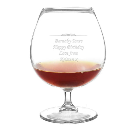 Personalised Brandy Glass Gift: 5 - Brandy Glasses By Gift Moments