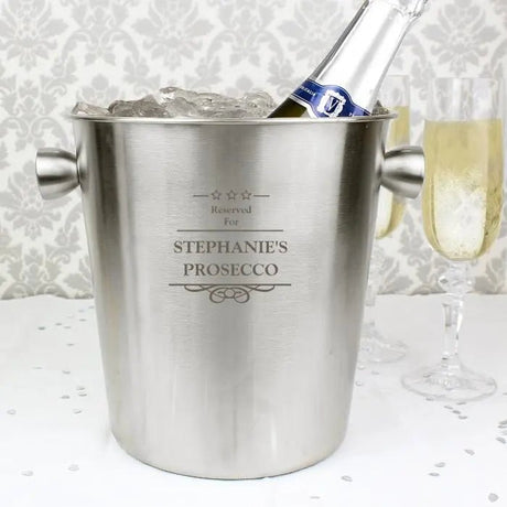 Personalised Stainless Steel Ice Bucket: 1 - Barware By Gift Moments