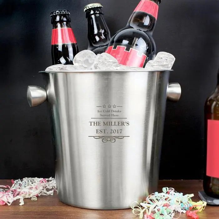 Personalised Stainless Steel Ice Bucket: 2 - Barware By Gift Moments