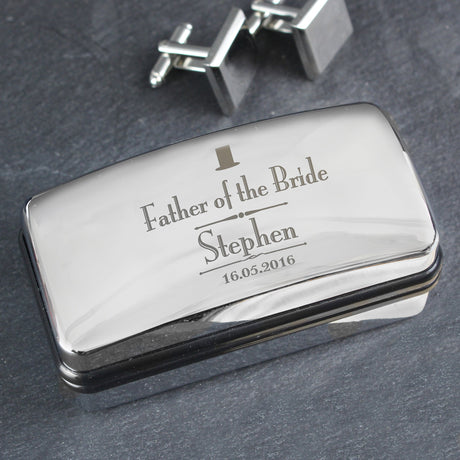 Personalised Father of the Bride Cufflink Box: 1 - Cufflink Boxes By Gift Moments