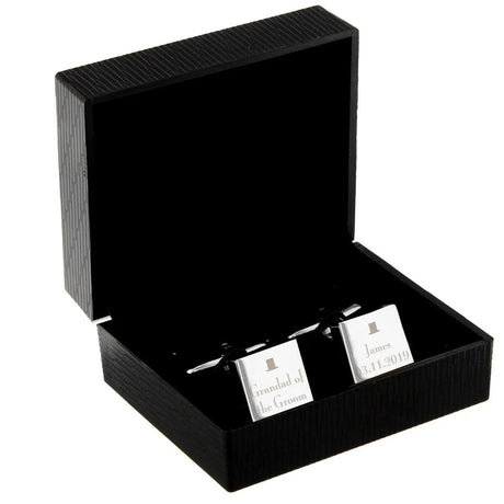 Personalised Square Cufflinks for Weddings: 6 - Cufflinks & Tie Slides By Gift Moments