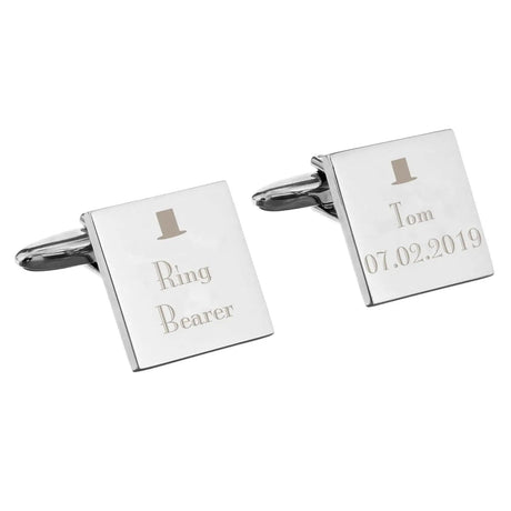 Personalised Square Cufflinks for Weddings: 5 - Cufflinks & Tie Slides By Gift Moments