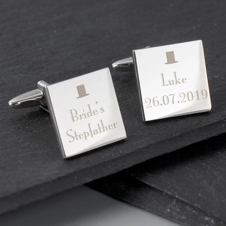 Personalised Square Cufflinks for Weddings: 2 - Cufflinks & Tie Slides By Gift Moments