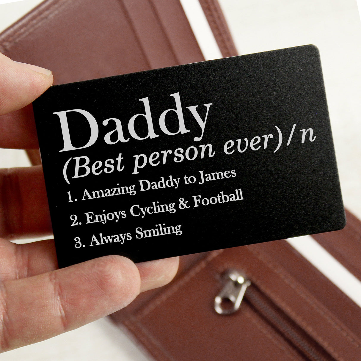 Personalised Definition Black Wallet Card: 1 - Wallet Cards By Gift Moments