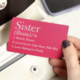 Personalised Definition Cerise Wallet Card: 4 - Wallet Cards By Gift Moments