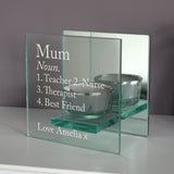 Personalised Mirrored Glass Tea Light Holder: 5 - Candle Holders By Gift Moments