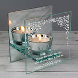 Personalised Diamante Effect Glass Tea Light Holder: 3 - Candle Holders By Gift Moments