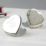 Personalised Diamante Heart Compact Mirror: 3 - Compact Mirrors By Gift Moments