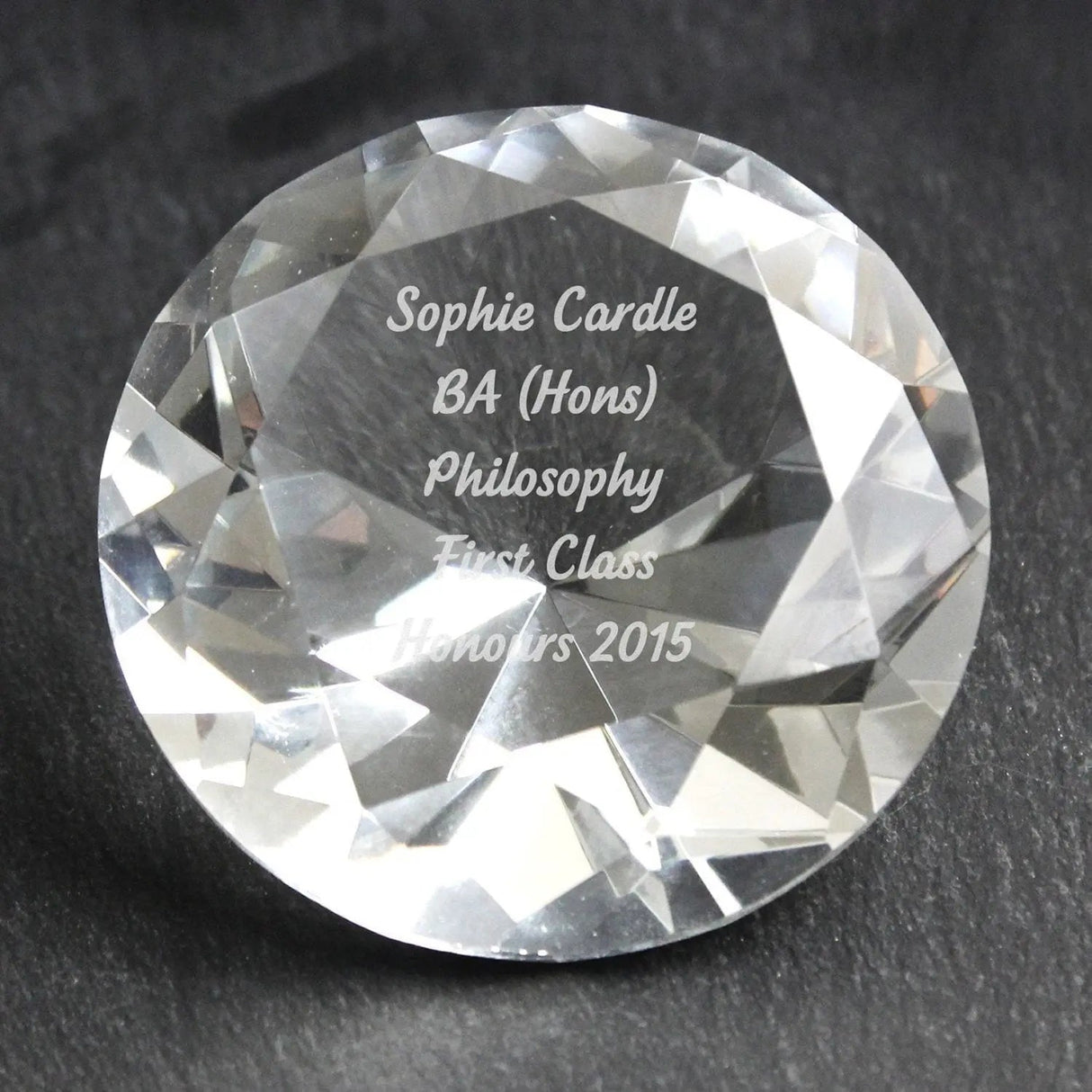 Personalised Diamond Shaped Paperweight: 1 - Paperweights By Gift Moments