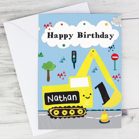 Personalised Digger Birthday Card: 1 - Greeting Cards By Gift Moments