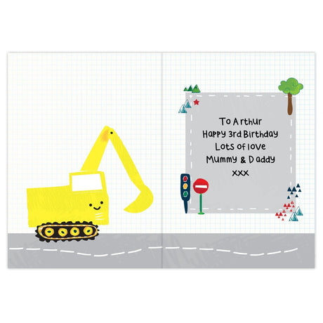 Personalised Digger Birthday Card: 4 - Greeting Cards By Gift Moments