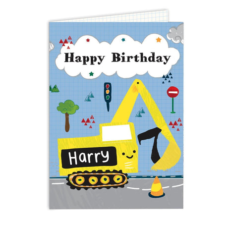 Personalised Digger Birthday Card: 3 - Greeting Cards By Gift Moments