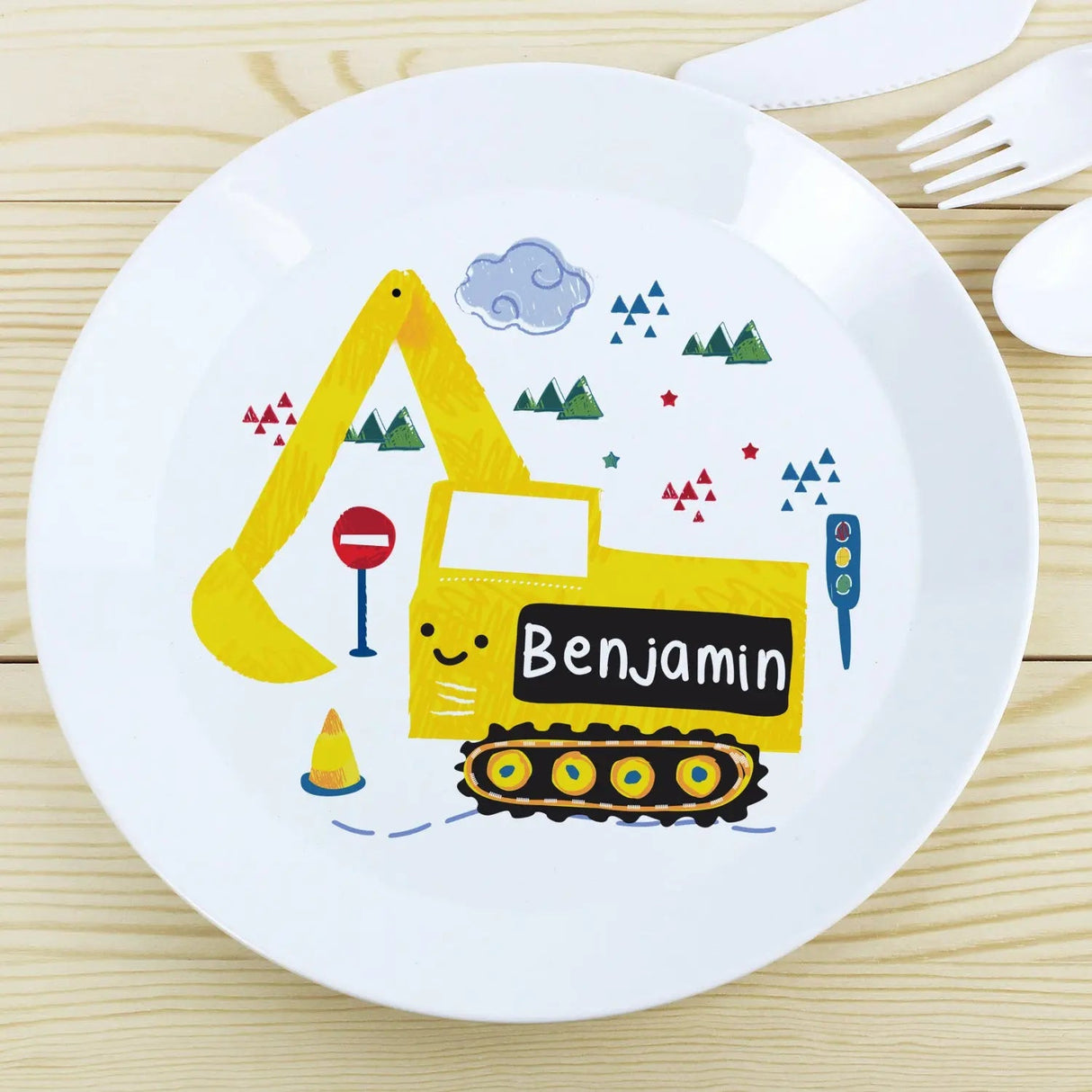 Personalised Digger Plate for Kids: 2 - Tableware By Gift Moments