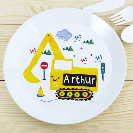 Personalised Digger Plate for Kids: 1 - Tableware By Gift Moments