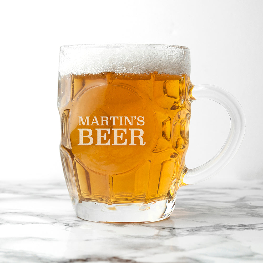 Personalised Dimpled Beer Stein: 2 - Beer Glasses By Gift Moments