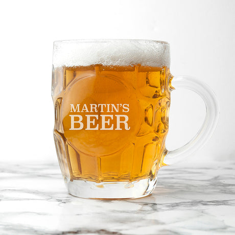 Personalised Dimpled Beer Stein: 2 - Beer Glasses By Gift Moments