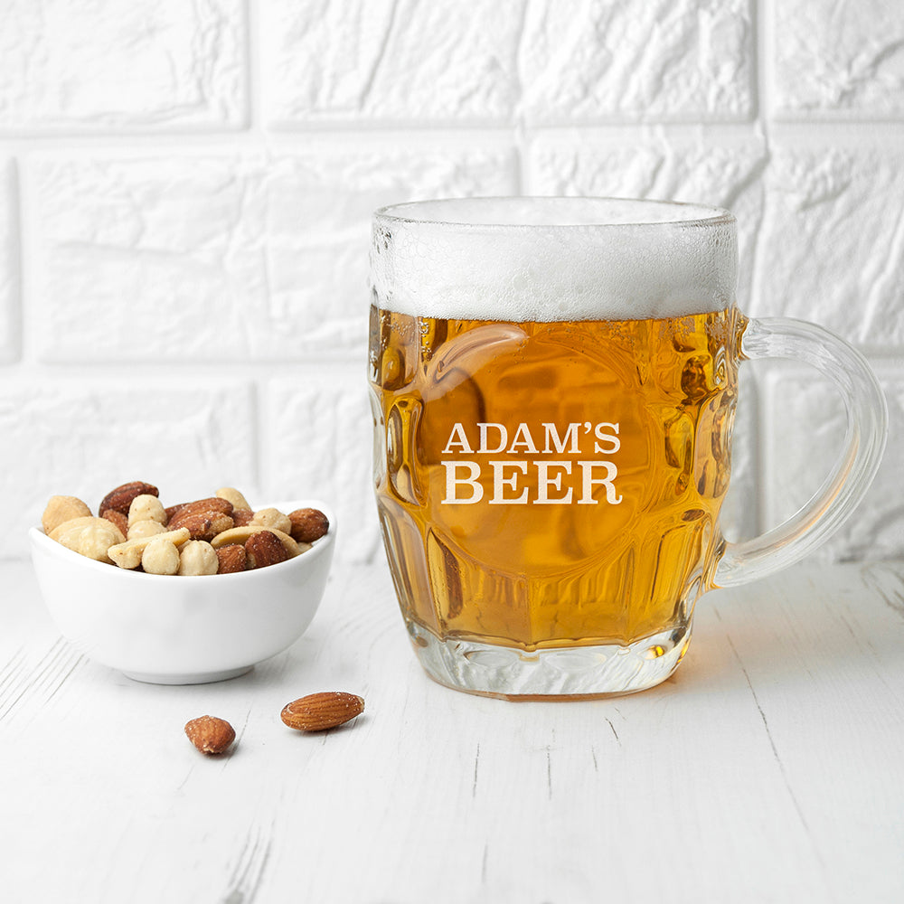 Personalised Dimpled Beer Stein: 1 - Beer Glasses By Gift Moments