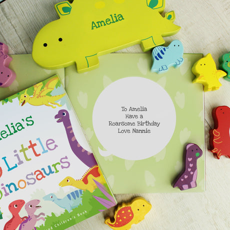 Personalised Dinosaur Book and Stacking Toy: 4 - Toys By Gift Moments