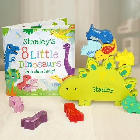 Personalised Dinosaur Book and Stacking Toy: 1 - Toys By Gift Moments