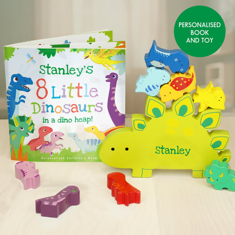 Personalised Dinosaur Book and Stacking Toy: 2 - Toys By Gift Moments