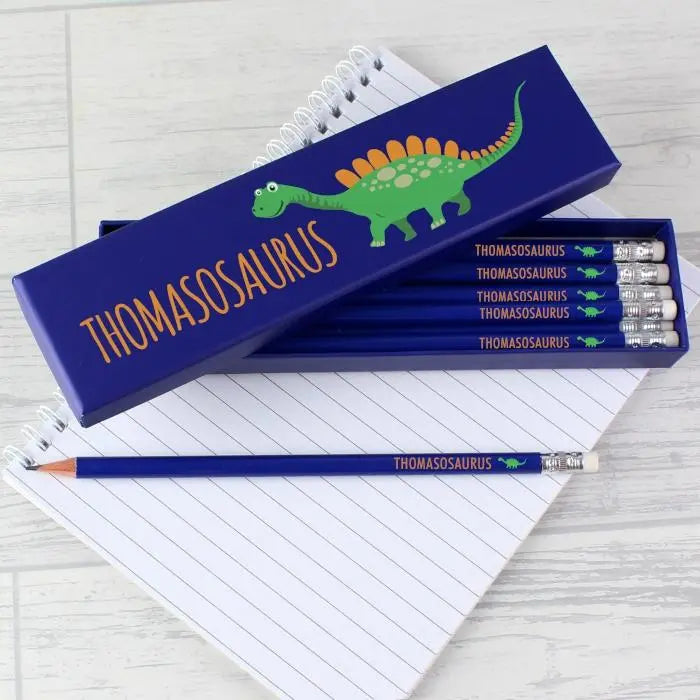 Personalised Dinosaur HB Pencils Box of 12: 3 - Pens & Pencils By Gift Moments