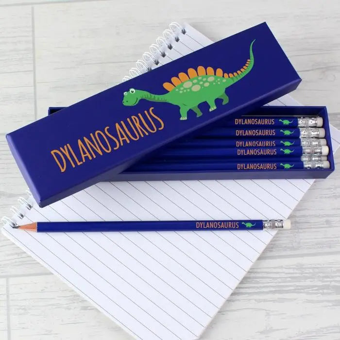 Personalised Dinosaur HB Pencils Box of 12: 4 - Pens & Pencils By Gift Moments