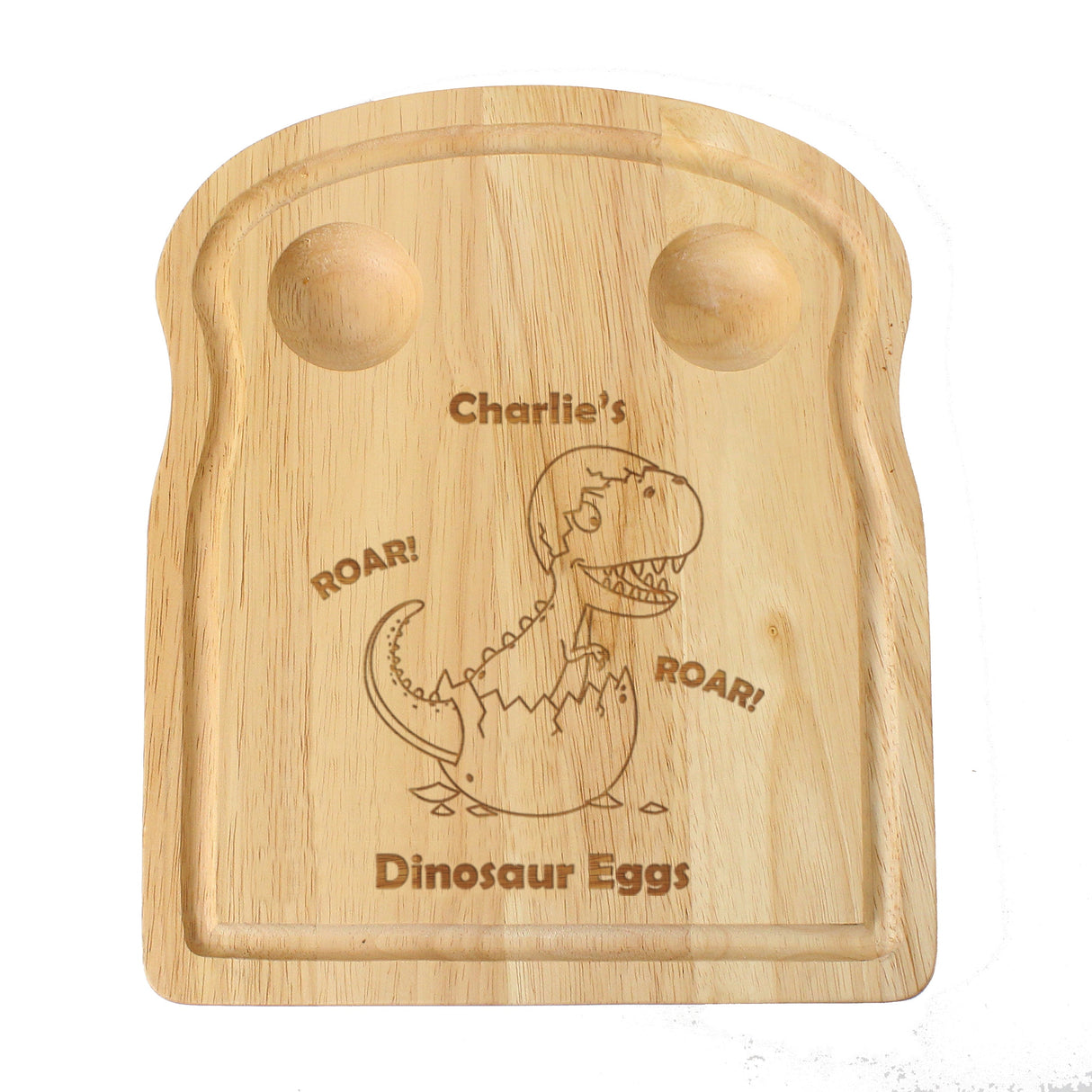 Personalised Dinosaur Egg & Toast Board: 3 - Egg Cups By Gift Moments