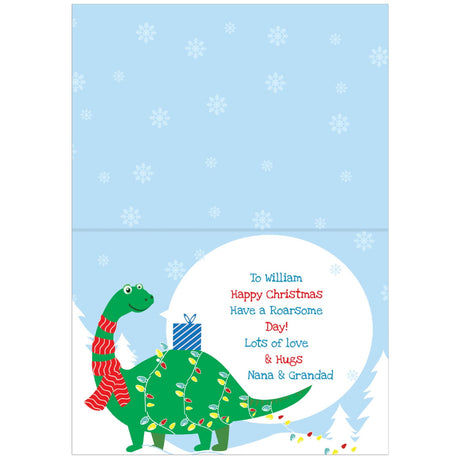 Personalised Dinosaur Christmas Card: 4 - Greeting Cards By Gift Moments