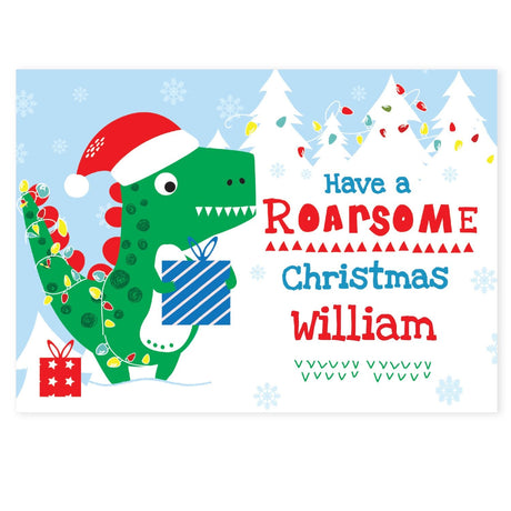 Personalised Dinosaur Christmas Card: 3 - Greeting Cards By Gift Moments