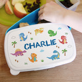 Personalised Blue Dinosaur Name Lunch Box: 4 - Lunch Boxes & Bags By Gift Moments