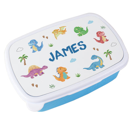 Personalised Blue Dinosaur Name Lunch Box: 5 - Lunch Boxes & Bags By Gift Moments